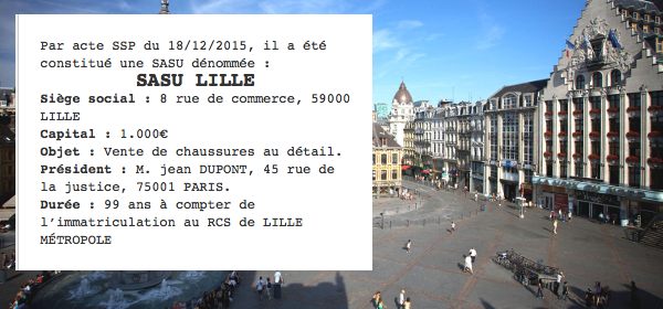 annonces legales sasu lille